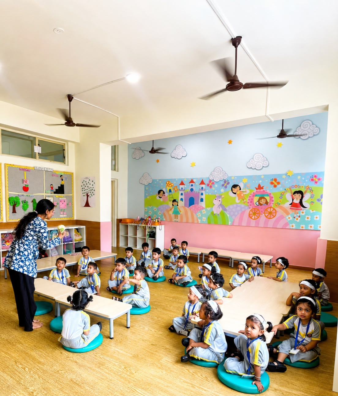 Children engaged in a classroom learning activity
